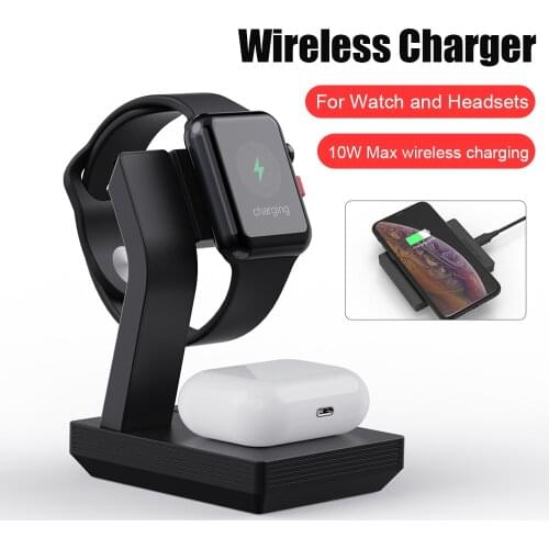 3 in1 Fast Wireless Charger Phone Stand Removable 10W For iPhone Huawei Samsung Magnatic Charging Stand for Watch Headset