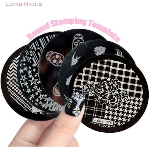 5.5cm Classical Stamping Template Nail Art Stamp Mode 80 Heart,Wave,Rose,Girl Geometry Printed Stencil Nail Tranfer Template 1PC