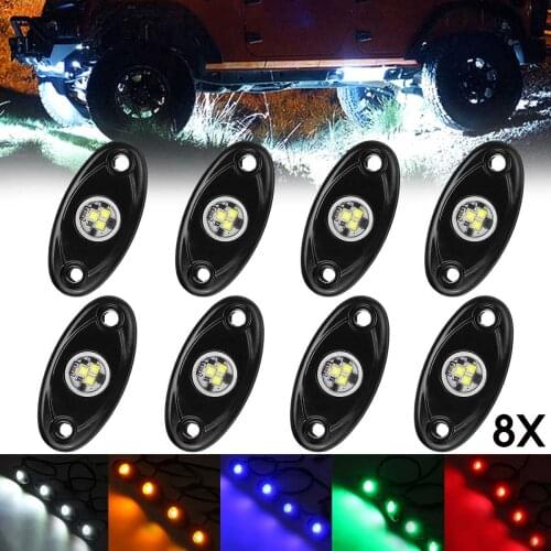 8Pcs Led Rock Lights For Jeep Atv Suv Offroad Car Truck Boat Underbody Glow Trail Rig Lamp Underglow Led Neon Lights Wate