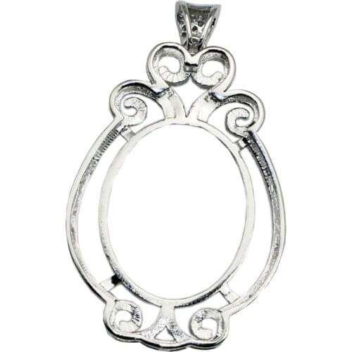 Beadsnice 30734smt17 Sterling Silver Necklace Pendant Settings Vintage Base Stone Cabochon Wholesale