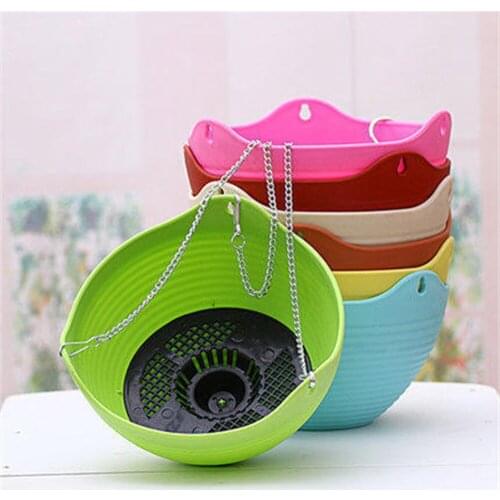 Hanging Chain Flower Pot Basket Planter Container Garden Home Balcony Decoration