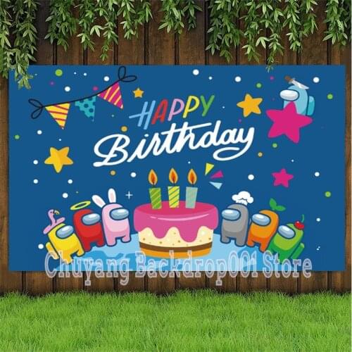 Cartoon Theme Kids Birthday Cake Table Decor Backdrops Hot Video Electronic Game Photography Backgrounds Vinyl For Newborn Baby