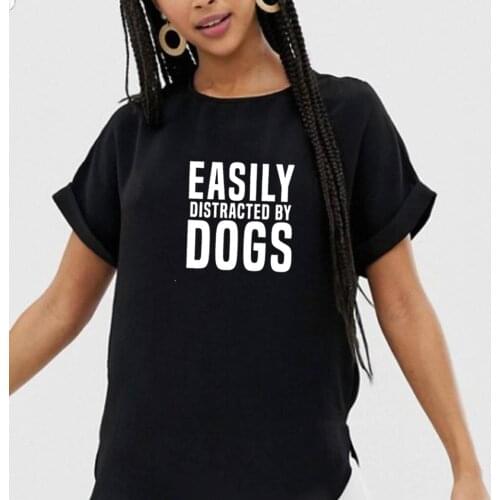 Easily Distracted T Shirts Women Short Sleeve O-neck Tee Shirt Femme Ete Fashion Tshirt Women Top Loose Black Lives Matter Shirt