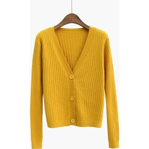 Urifens 2021 Women Sweaters Jackets Female V Neck Long Sleeve Knitting Short Sweater Coat Women Knitted Cardigans Outerwear T458