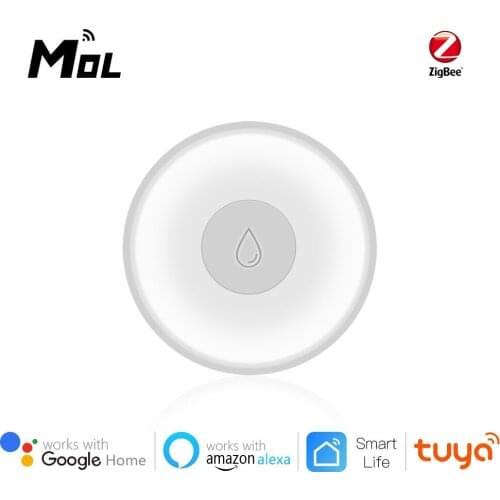 MOL Tuya Smart Zigbee Water Leak Sensor Wireless Flooding Detector Water Leakage Detector Zigbee Smart Home Automation Security