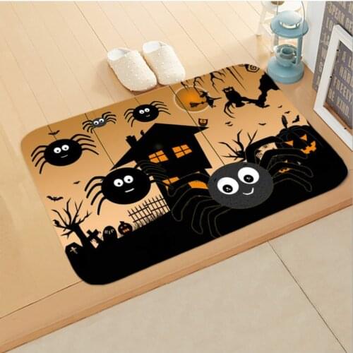 Halloween Grave Pumpkin Bat Kitchen Bathroom Anti-slip Floor Mat Carpet Halloween Party Decoration 1438