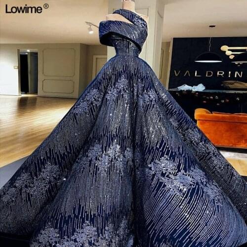 New Abendkleider Evening Dresses 2018 Sleeveless Sequined Evening Gown Arabic Dubai Prom Dresses Long