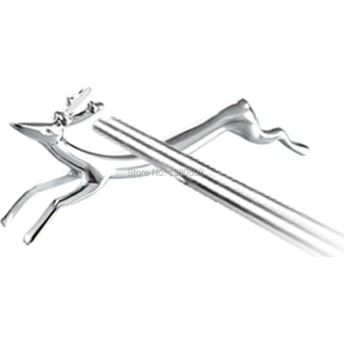 New Fashion Silver Deer Shape Stainless Steel Small Chopsticks Holder Decorations &Crafts
