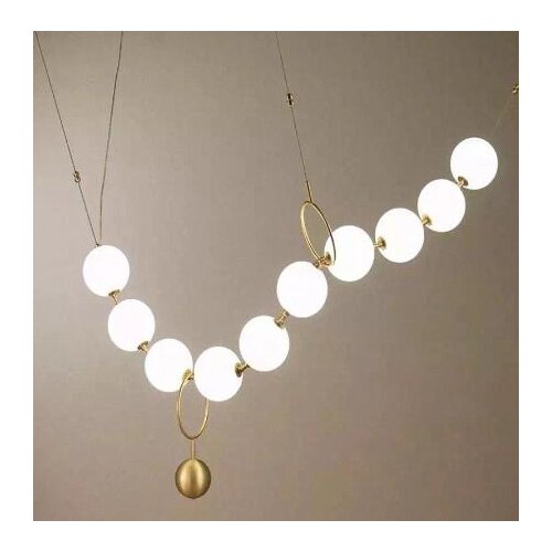 Postmodern Loft Glass Ball Pendant Lamp Creative Necklace Design Restaurant Hall Led Lights Decro Suspension Light Fixtures