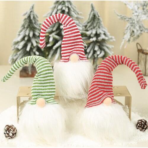 Christmas Ornament gift Faceless Santa Claus Doll Plush Doll Holiday Cartoon Party banquet Decor Doll for Home New Year Ornament