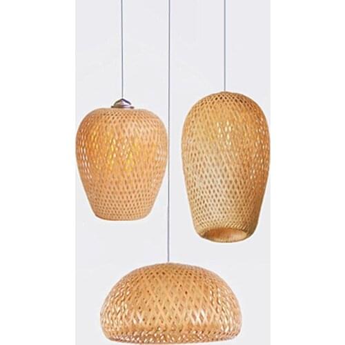 Hand-woven Bamboo Chandelier, Natural Bamboo Filament Lamps, Garden Living Room, Study Lamp, Entrance Lamps