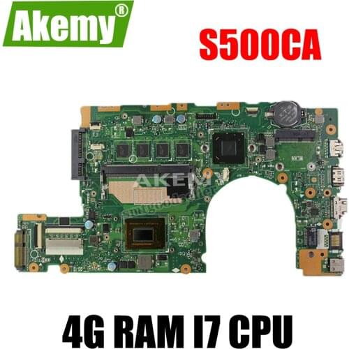 S500CA Motherboard 4g RAM i7-3517/3537U For Asus S400CA S500CA Laptop motherboard S500CA Mainboard Motherboard test 100% OK