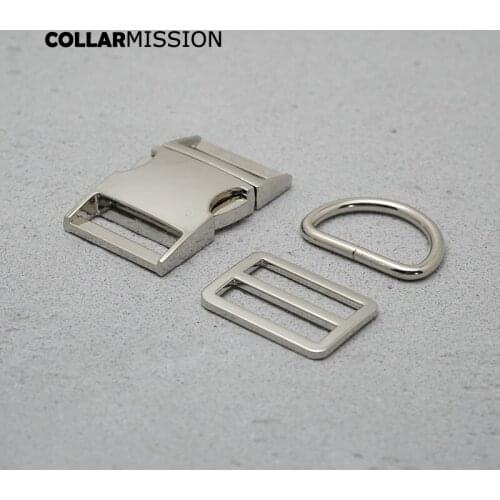 Silver metal plated buckle 30mm (metal buckle+ adjust buckle+ D ring ) for dog collar backpack bag webbing DIY accessories
