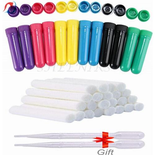 Sheenirs 100 sets/lot Aromatherapy Nasal inhaler blank for Essential Oil nasal inhaler tube with high quality polyester wicks