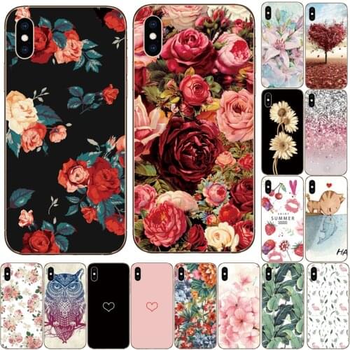 Phone Case For iPhone 11 Case for Iphone XR 11 Pro XS Max 7 X 8 6 6S Plus 5S SE 2020 flower Cute Silicone Coque Funda Capa