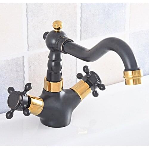 Black Oil Rubbed Bronze Gold Color Brass Swivel Spout Single Handle Kitchen/Bar Bathroom Sink Faucet Hot&Cold Mixer Tap asf800