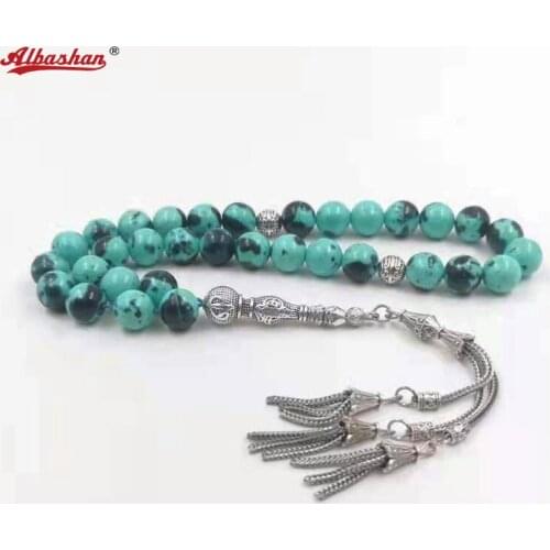 Tasbih Natural Rain Colored Stone 33 Bead Bracelet Muslim Accessories Turkey Arabian Worship Rosary Round Bracelet 2021