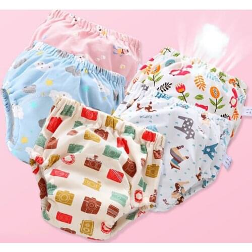 Newborn Infant Toddle Baby Boys Girls Cloth Diapers Cotton Leak-proof Baby Crawling Briefs Bread Pants Panties
