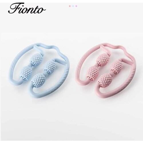 U Shape Trigger Point Massage Roller for Arm Leg Neck Muscle Tissue for Fitness Gym Yoga Pilates Sports 4 Wheel 2021 Sports