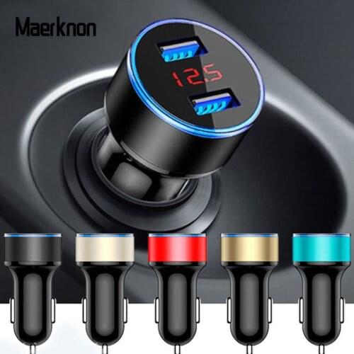 Universal Dual USB Car Charger 5V 3.1A Mini Charger Fast Charging With LED for iphone 6 6s 7 8 Plus X MAX Mobile Phone Chargers
