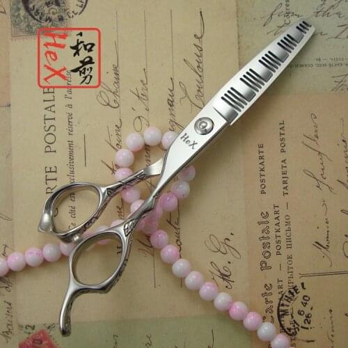Japanese SUS440C rose engraved skip 19 teeth thinners texturising & thinning shears for professional hair salon use