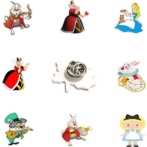 Disney Magic Cat Mad Hatter Alice Animation Styling Pin Alice In Wonderland Epoxy Acrylic Lapel Womens Clothes Accessories