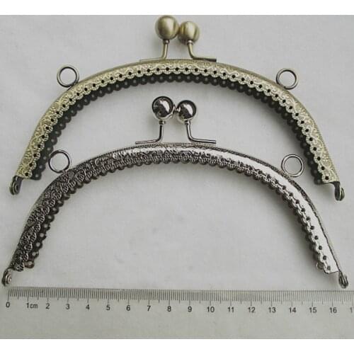 16.5cm knurling purse frame kiss buckle women DIY coin bag making metal clasp