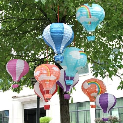 10pcs/lot Mix Color 12 Inch Art Home and Wedding Decorative Hot Air Balloon Shape Paper Lanterns For Wedding Decoration