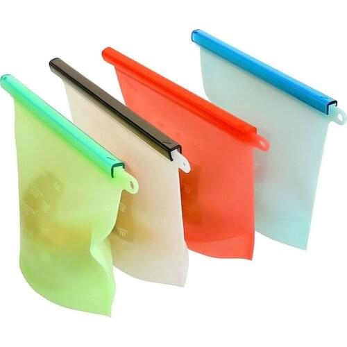 1000/1500ML Silicone Resh-keeping Bag Food Refrigeration Bags Fruit Bread Cookies Vacuum Storage Bags Kitchen Tools 1pcs ZM829
