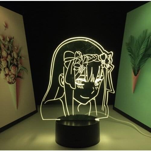 Anime DARLING in the FRANXX 3D LED Lamp Zero Two Figure Night Light for Birthday Gift Child Bedroom Decoration Light Manga Lamp