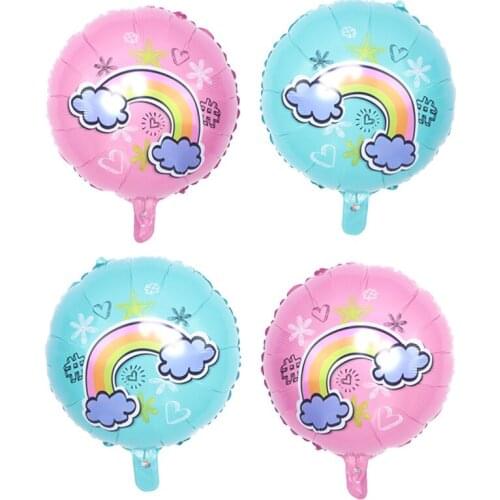 5 pcs 18 inch rainbow balloon pink blue rainbow aluminum foil hydrogen balloon children birthday party decoration balloon