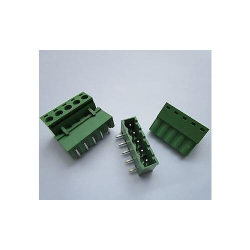 50 pcs 5.08mm Close Angle 5 pin Screw Terminal Block Connector Pluggable Type