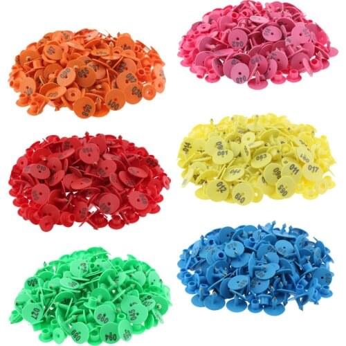 6-Color 600PCS Numbered Livestock Ear Tag For Pig Cow Cattle Goat Sheep, safe to animals; brass ear stud never rust