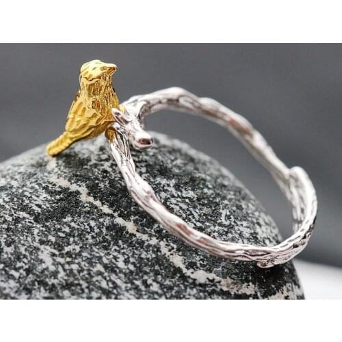 925 Sterling Silver Ring handmade silver plated gold silver ring