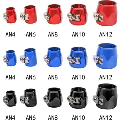Auto Hose Finisher Clamp Radiator Modified Fuel Pipe Clip Buckle Accessories Tube Hose Clamps AN4 AN6 AN8 AN10 AN12 For Car
