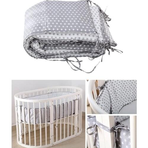 Baby Bed Bumper All Around Pure Cotton Padded Baby Crib Rail Cover Protector Pad Washable