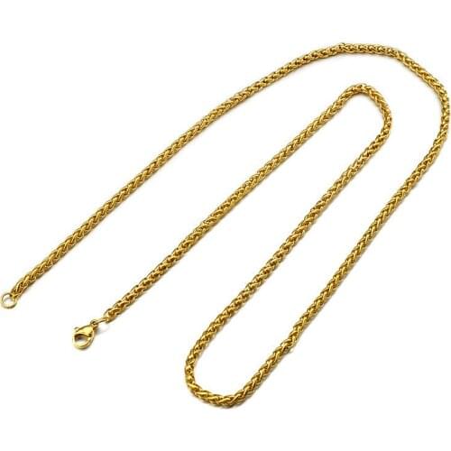 BFN005 Amazing 3mm * 60cm Stainless steel gold electroplated flower chain titanium steel mens chain for jewelry pendant