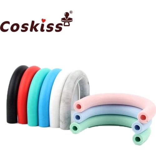 Coskiss 2pcs Baby Silicone U Type For Baby Shape Ring Teether Beads BPA Free Baby Teether Nursing Necklace DIY Pacifier Chain