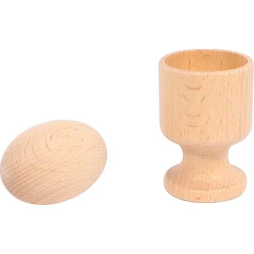 Egg with Cup Wooden Montessori Materials for Baby Early Development Toys Hand-eye Coordination Exercises Early Educational Toys