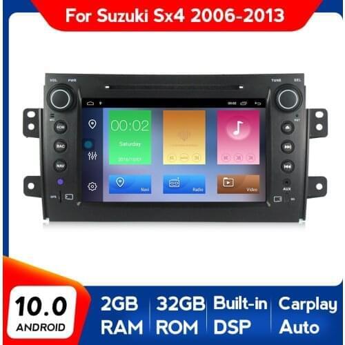 DSP Androird 10.0 2G+32G Navigation GPS For Suzuki Sx4 2006 2007 2008-2013 Car Radio Multimedia Player Auto Carplay 4G LTE WIFI