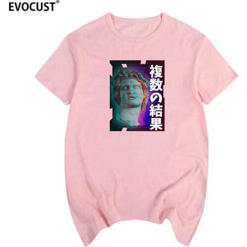 Vaporwave Michelangelo Statue David Harajuk Sad Girl Retro Anime aesthetic T-shirt Cotton Men T shirt New TEE TSHIRT Womens