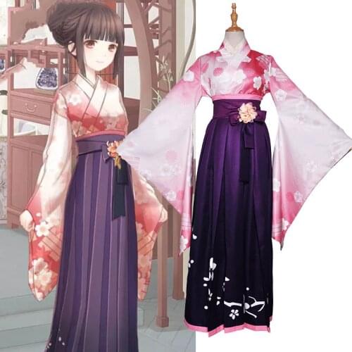 Game Miracle Nikki Pear Flower Kimono Costume Cosplay For Women Christmas Halloween Party Costume