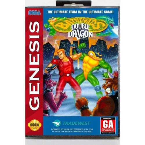 Battletoads & Double Dragon The Ultimate Team Game Cartridge 16 bit MD Game Card With Retail Box For Sega Mega Drive For Genesis