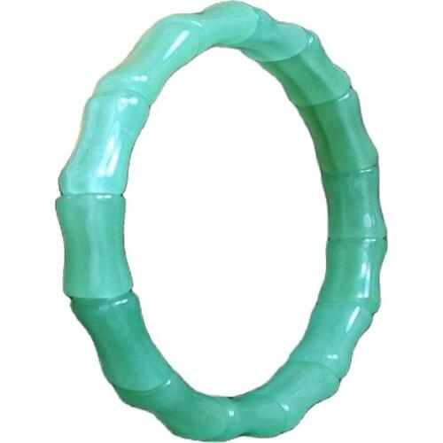China Handmade Natural Green Jade Ladies Bracelet Elastic Hand String