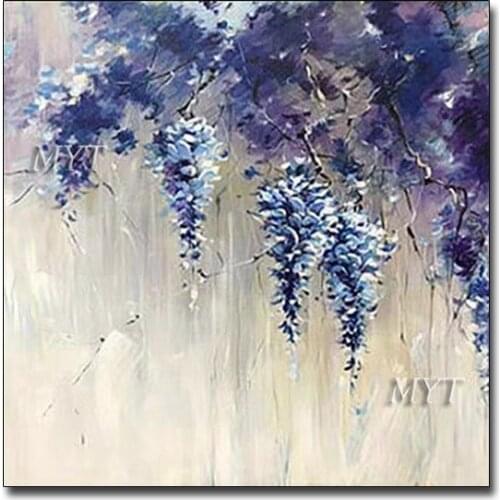 Beautiful Flower Pictures Art Abstract Textured Floral Canvas Oil Painting Wall Art Pictures Hangings For Hotel Wall Decoration