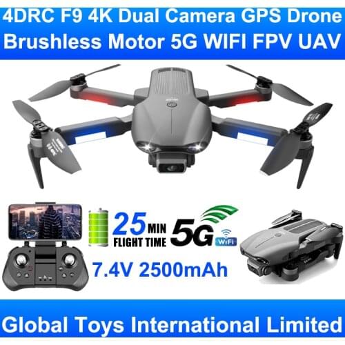 4DRC F9 Brushless Motor GPS 5G WIFI FPV Dual 4K HD Professional Camera UAV RC Drone Aircraft Quadcopter 20min Flight VS L900 Pro