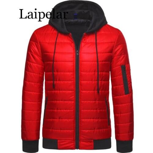 Laipelar Winter Coat Men Casual Hoodied Bubble Cotton Padding Parka Clothing Winter Jacket Men