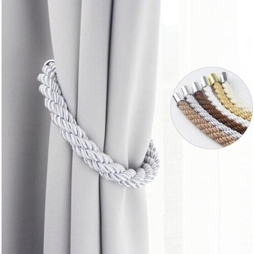 40%HOTPunch-Free Magnetic Solid Color Decor Hanging Pendant Curtain Tie Buckle Tieback