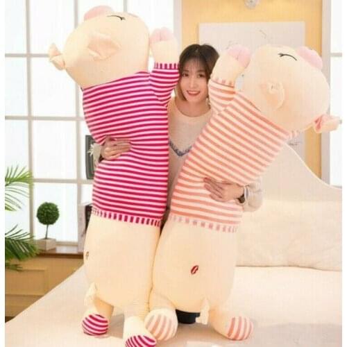 Kawaii Stripe Pig Soft Plush Stuffed Animal Toy Doll Sleeping Pillow Girls Gift Stuffed Animals