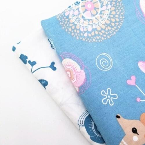 Cute Deer Printed Cotton Twill Fabric DIY Patchwork Sewing Quilting Material Patchwork Textile Bedding Table Cover Cotton Cloth